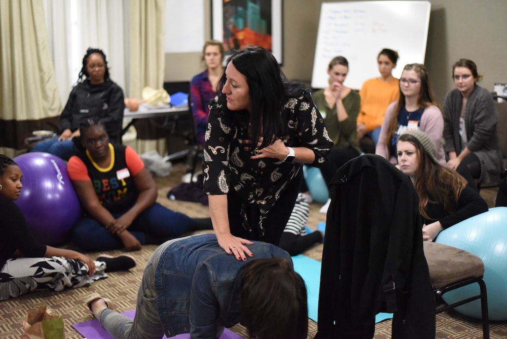 Melissa leading a doula training