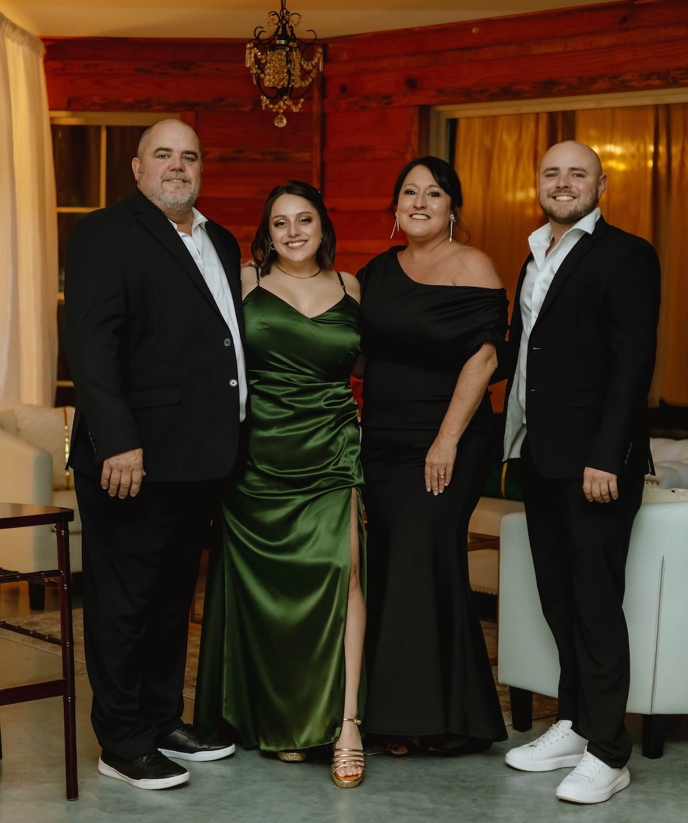 The Harley family at a family wedding