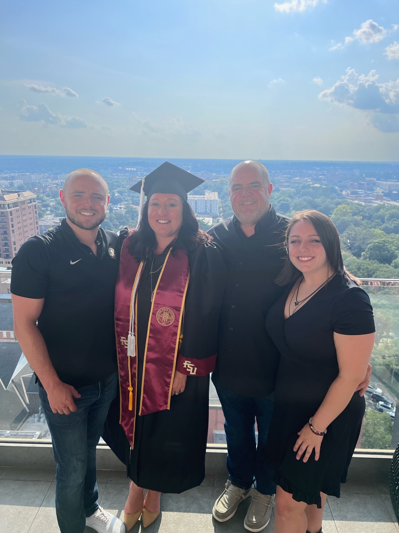 The Harley family at Melissa's graduation