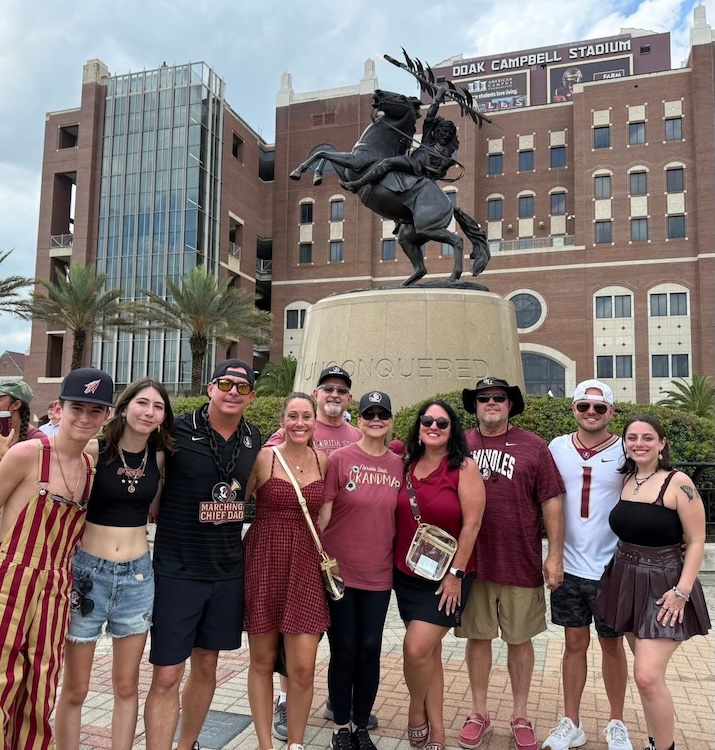 The Harley family at a Florida State University game