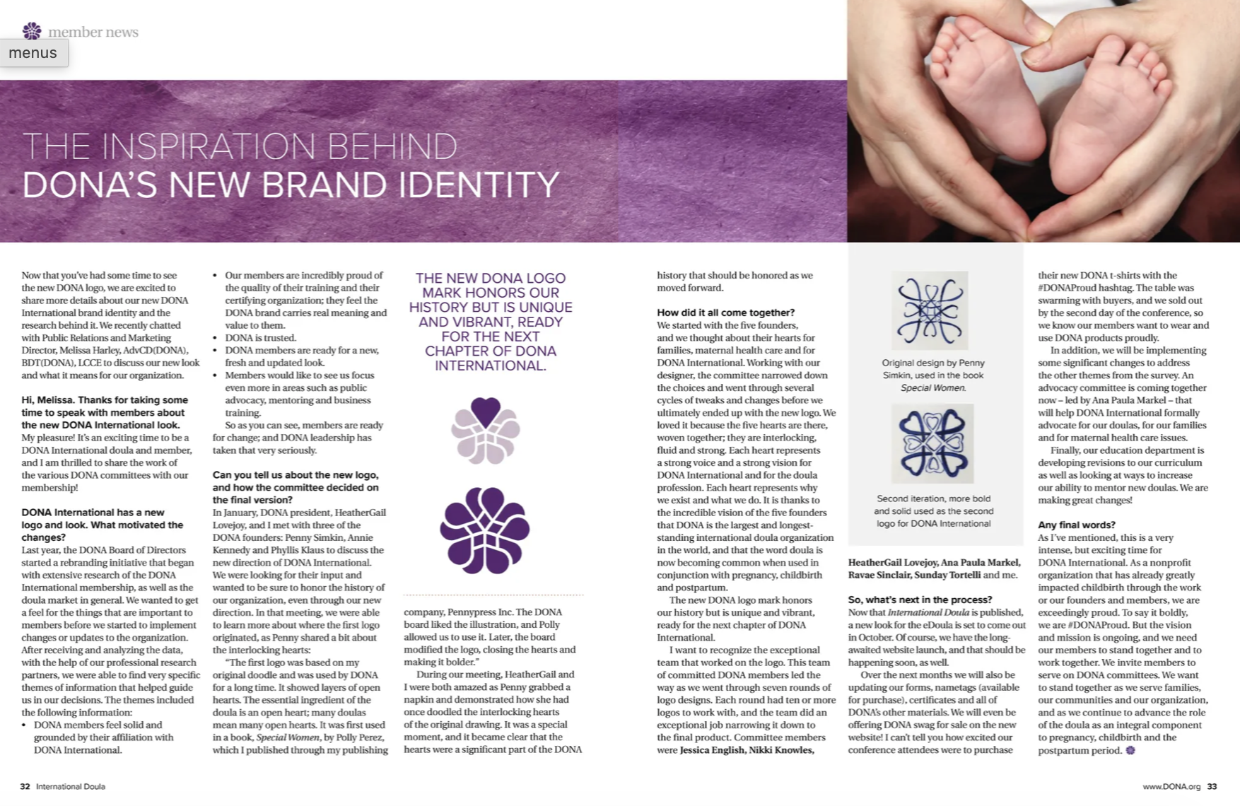 Article by Melissa on the DONA rebrand she led