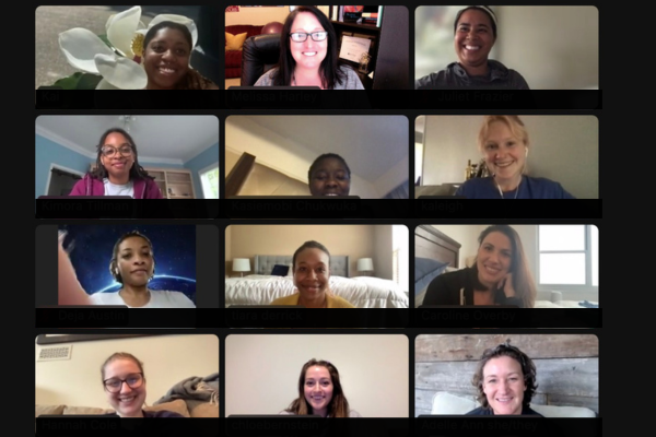 Virtual doula training session