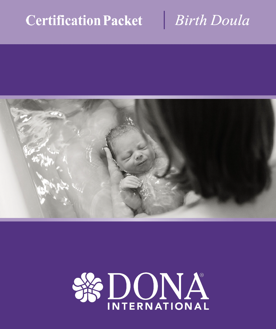 DONA birth doula certification packet cover